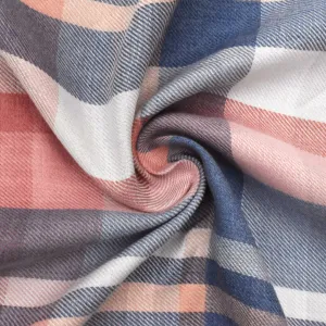 2 YD PC-Tropic Pink-Blue-Multi Plaid Twill Woven Fabric