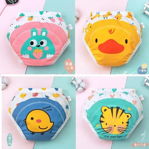 4PCS Baby Waterproof Diapers Pee Shorts Underwears Reusable Soft