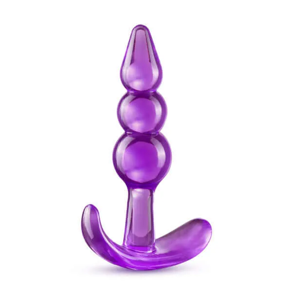 B Yours Triple Bead Anal Plug Purple - Comfortable Beaded Design | Body-Safe