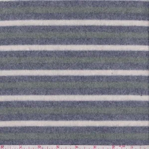 Blue Stripe Sweatshirt Fleece Fabric