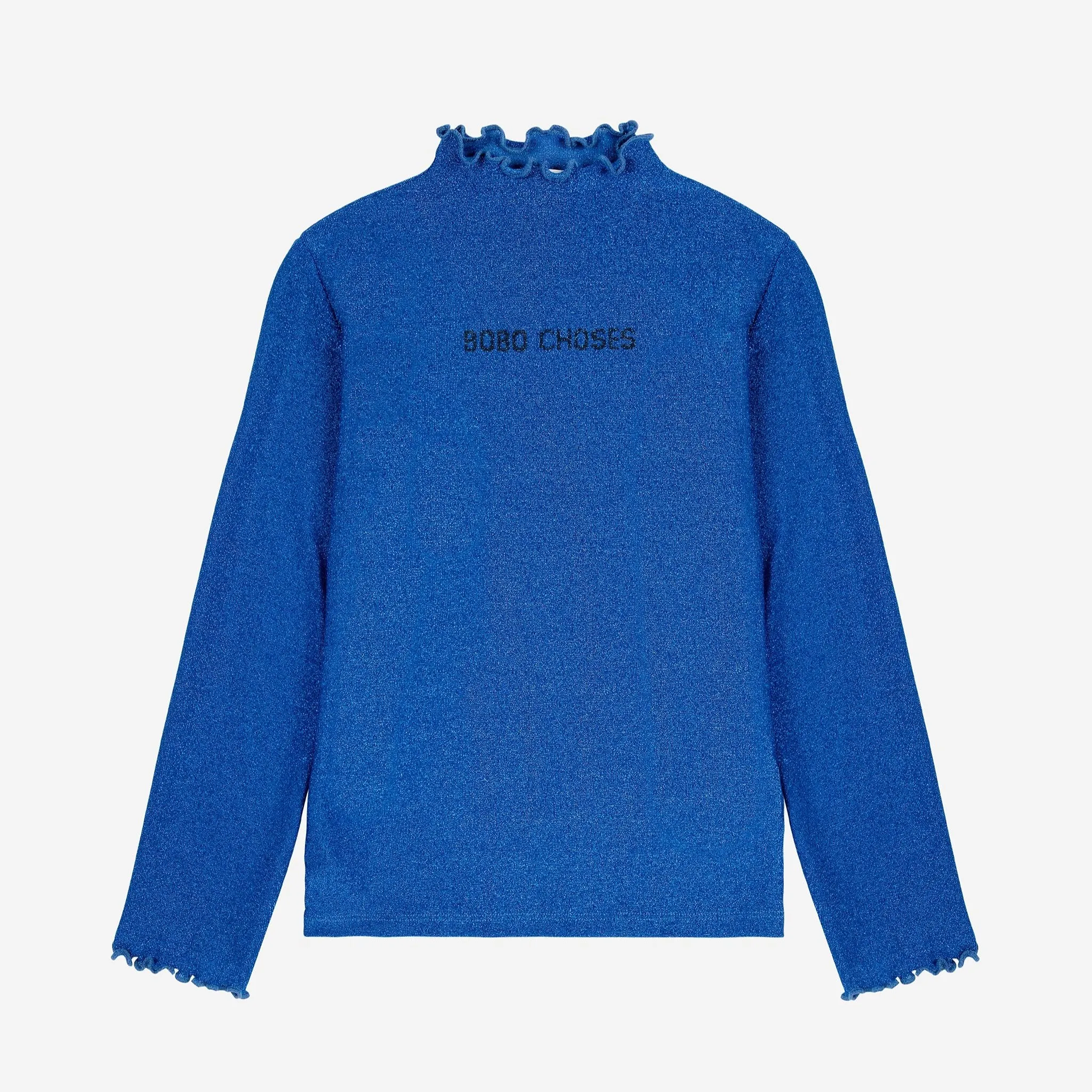 Bobo Choses Blue Glitter Turtle Neck T-shirt