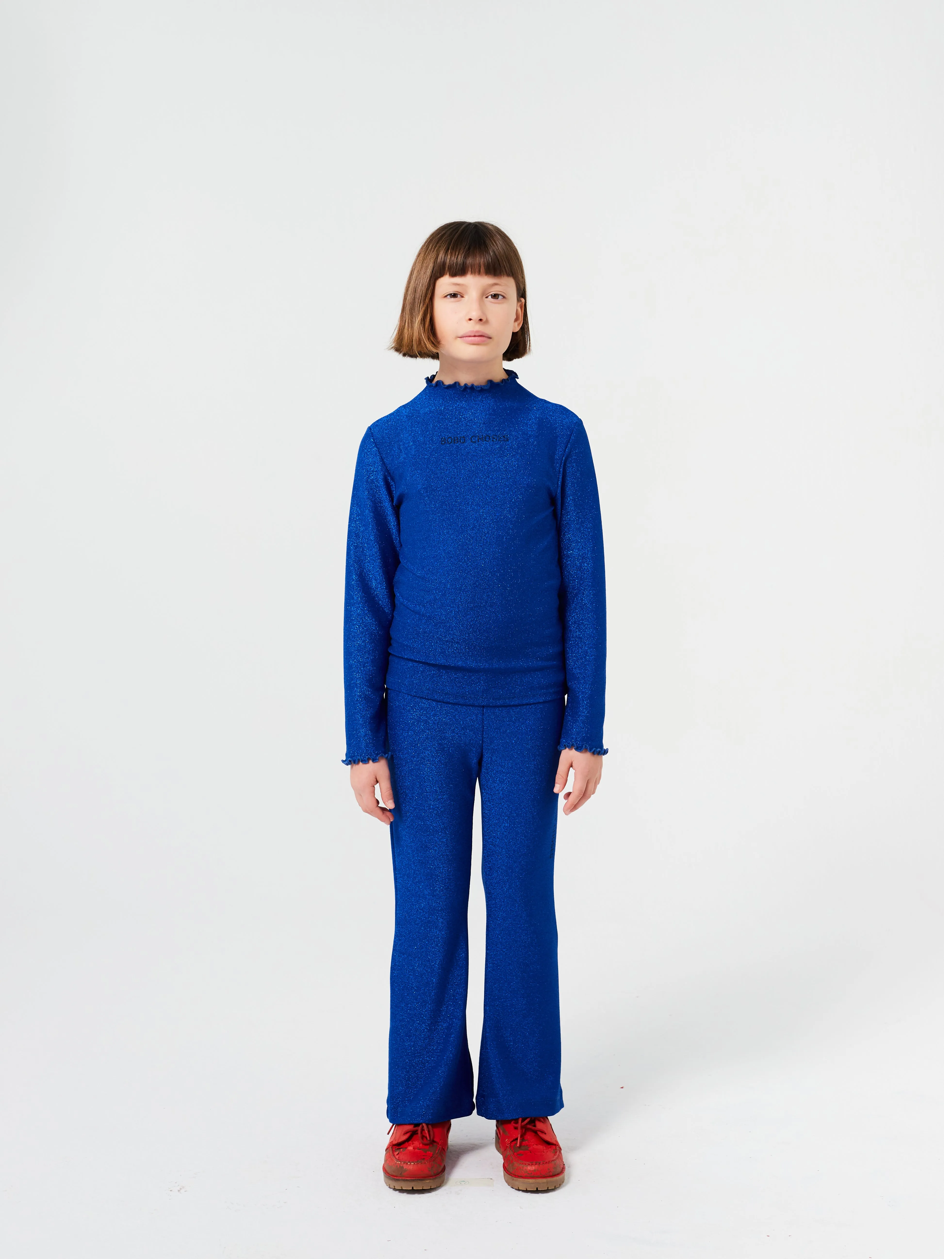 Bobo Choses Blue Glitter Turtle Neck T-shirt