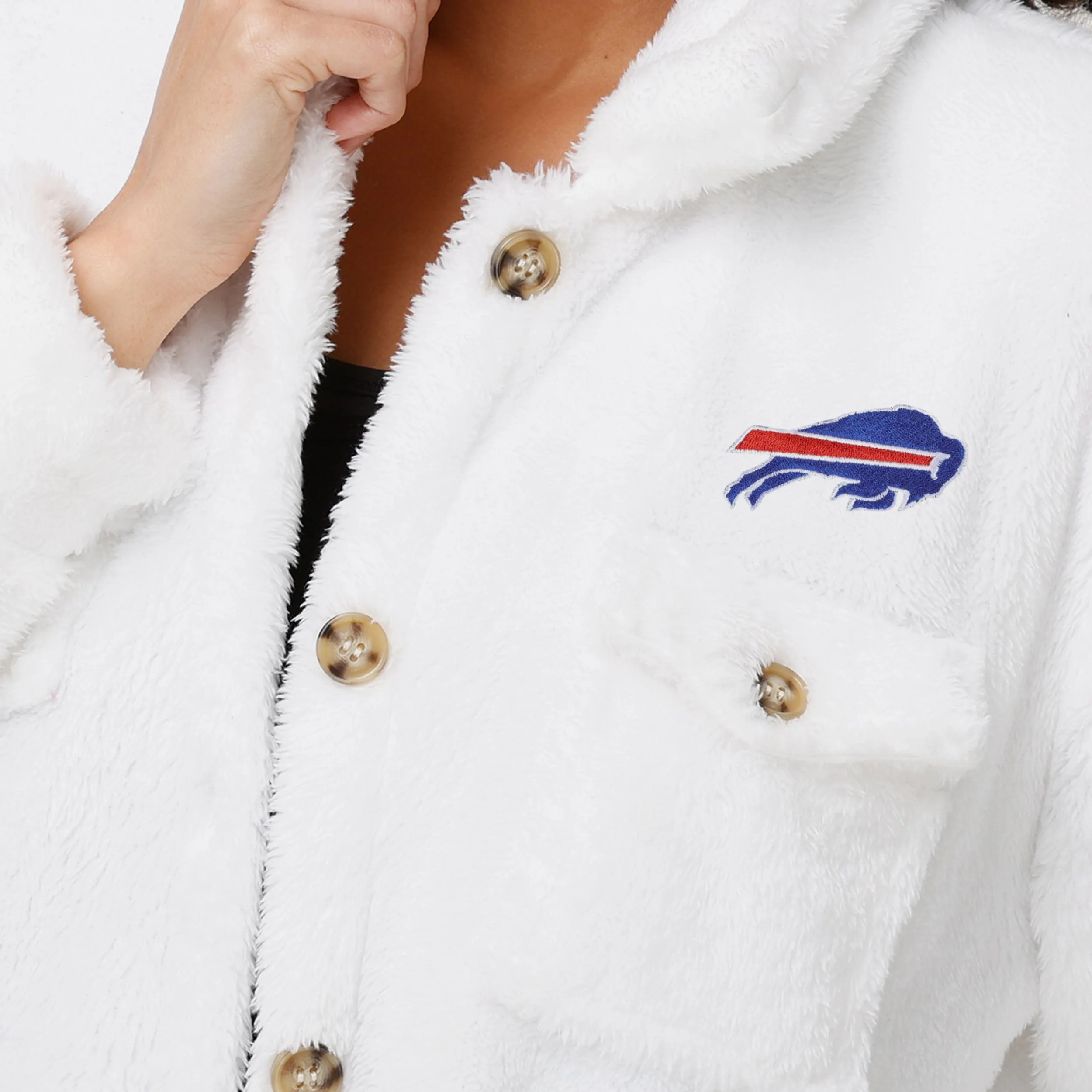 Buffalo Bills Womens White Sherpa Jacket