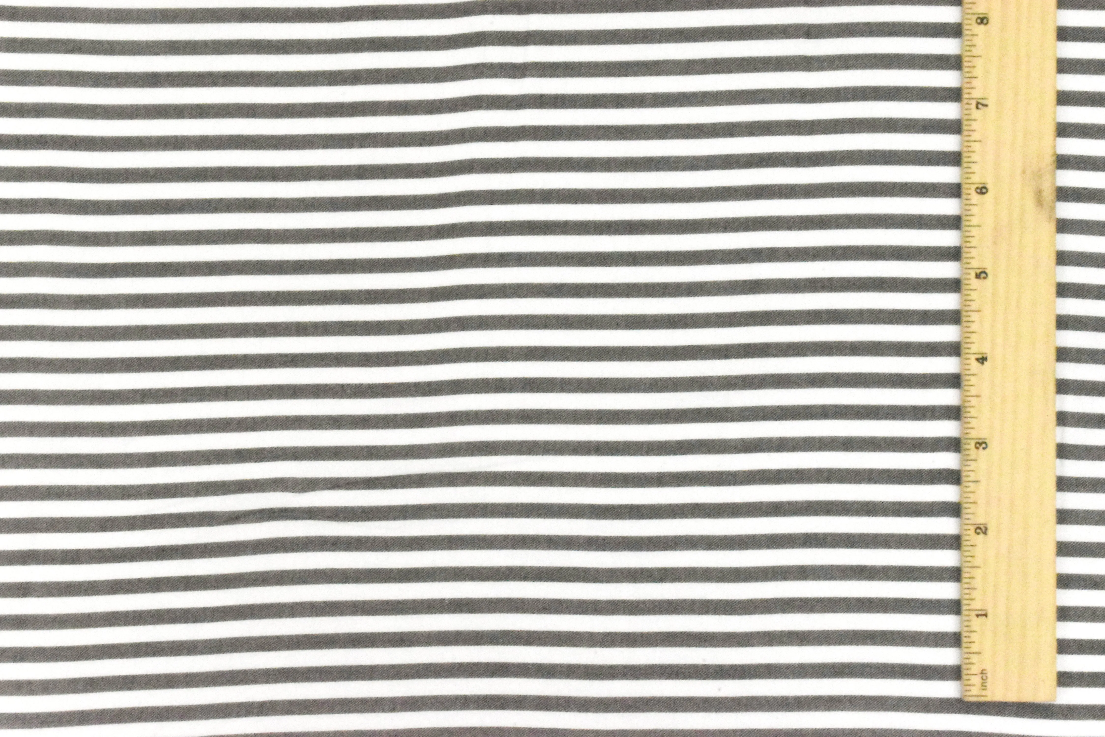 Classic Black-White Famous Designer Stripe Rayon Twill Woven Fabric