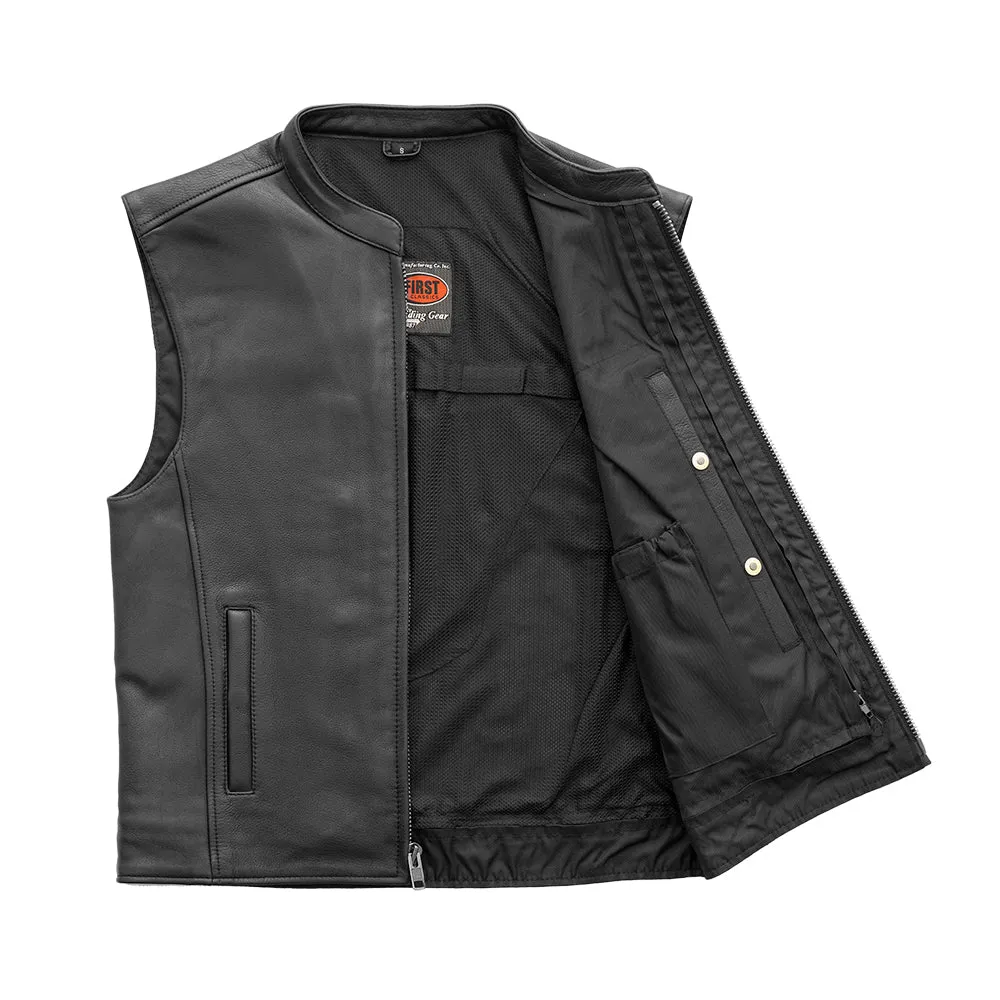 Club House Men's Leather Motorcycle Vest