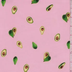 Creamy Pink Avocado Double Brushed Jersey Knit Fabric