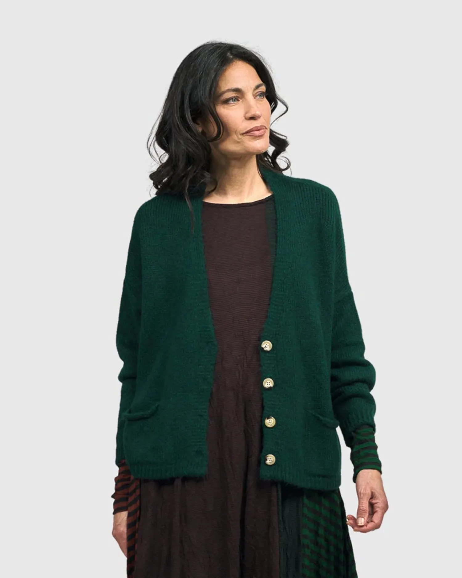 Diana Cropped Cardigan, Forest