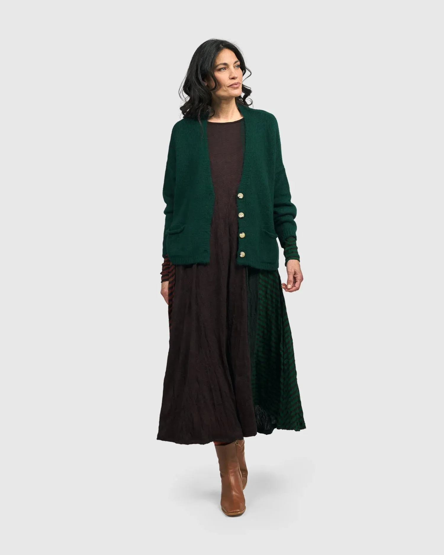 Diana Cropped Cardigan, Forest