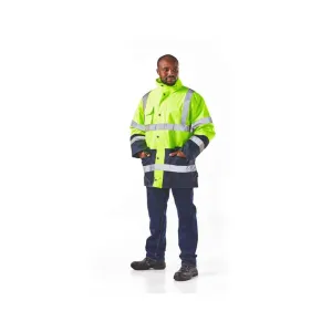 DROMEX TWO TONE WATERPROOF HI VIZ THERMAL JACKETS COLOUR-LIME/NAVY SIZE S