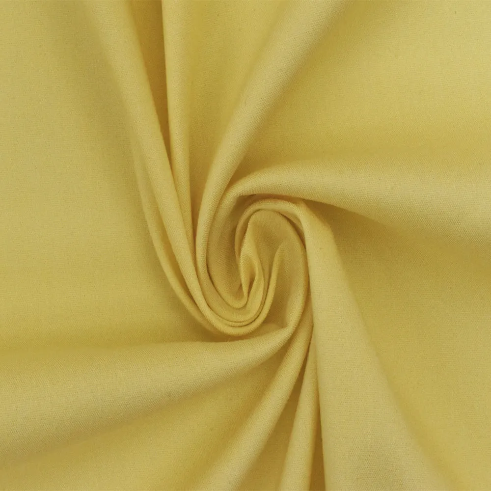 Golden Yellow Solid Stretch Cotton Blend Broadcloth Woven Fabric