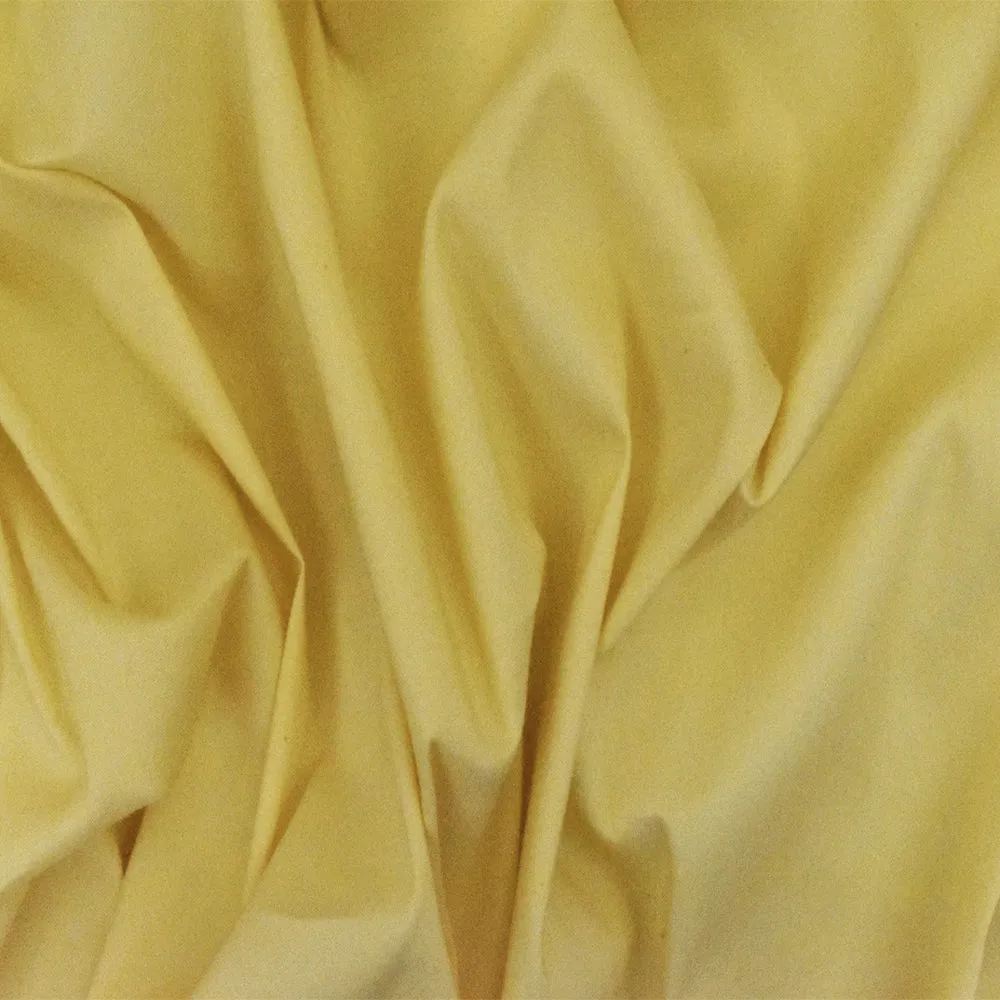 Golden Yellow Solid Stretch Cotton Blend Broadcloth Woven Fabric