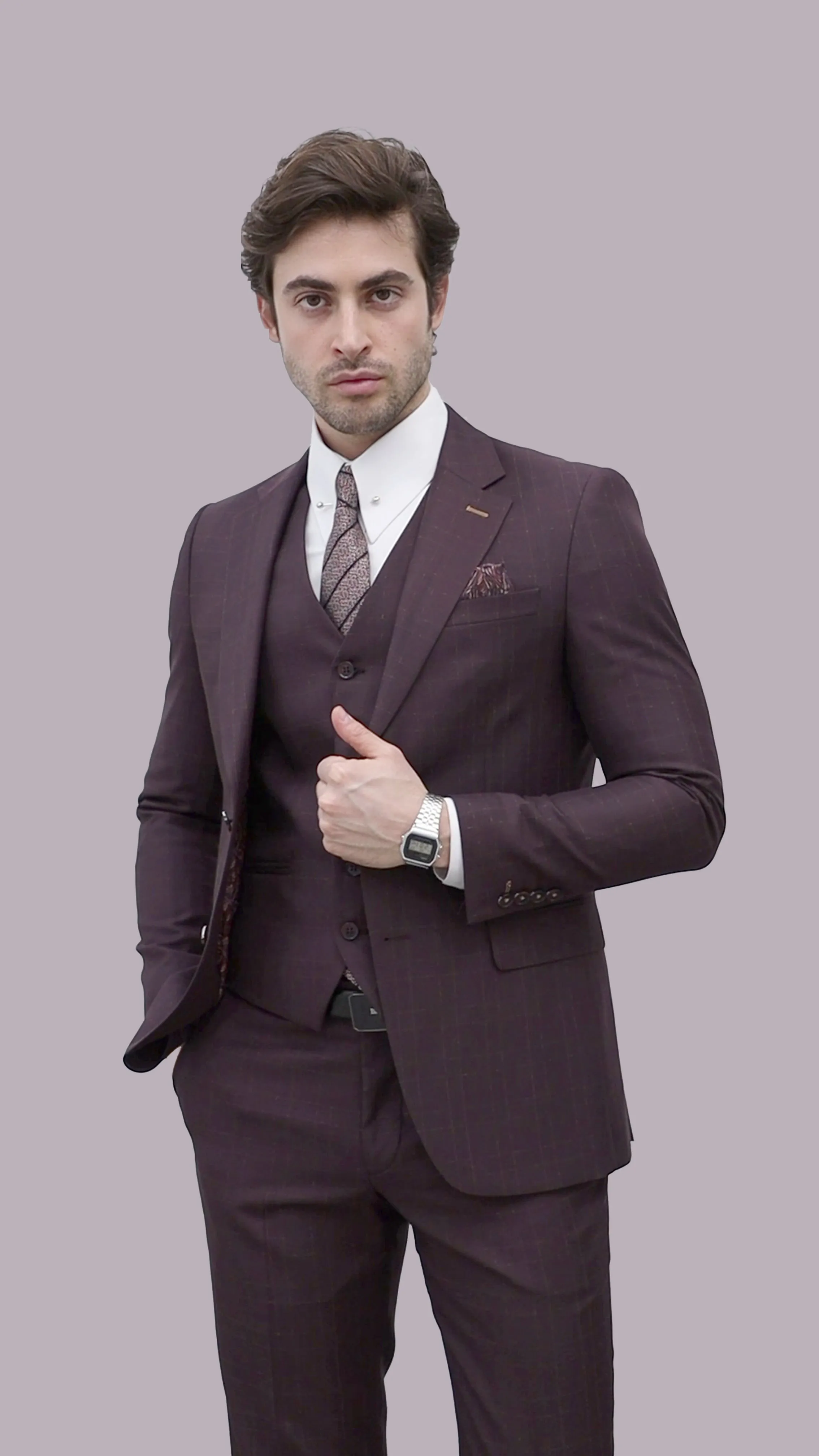 Graphite Gridlock Prestige Men's Suit By Vercini