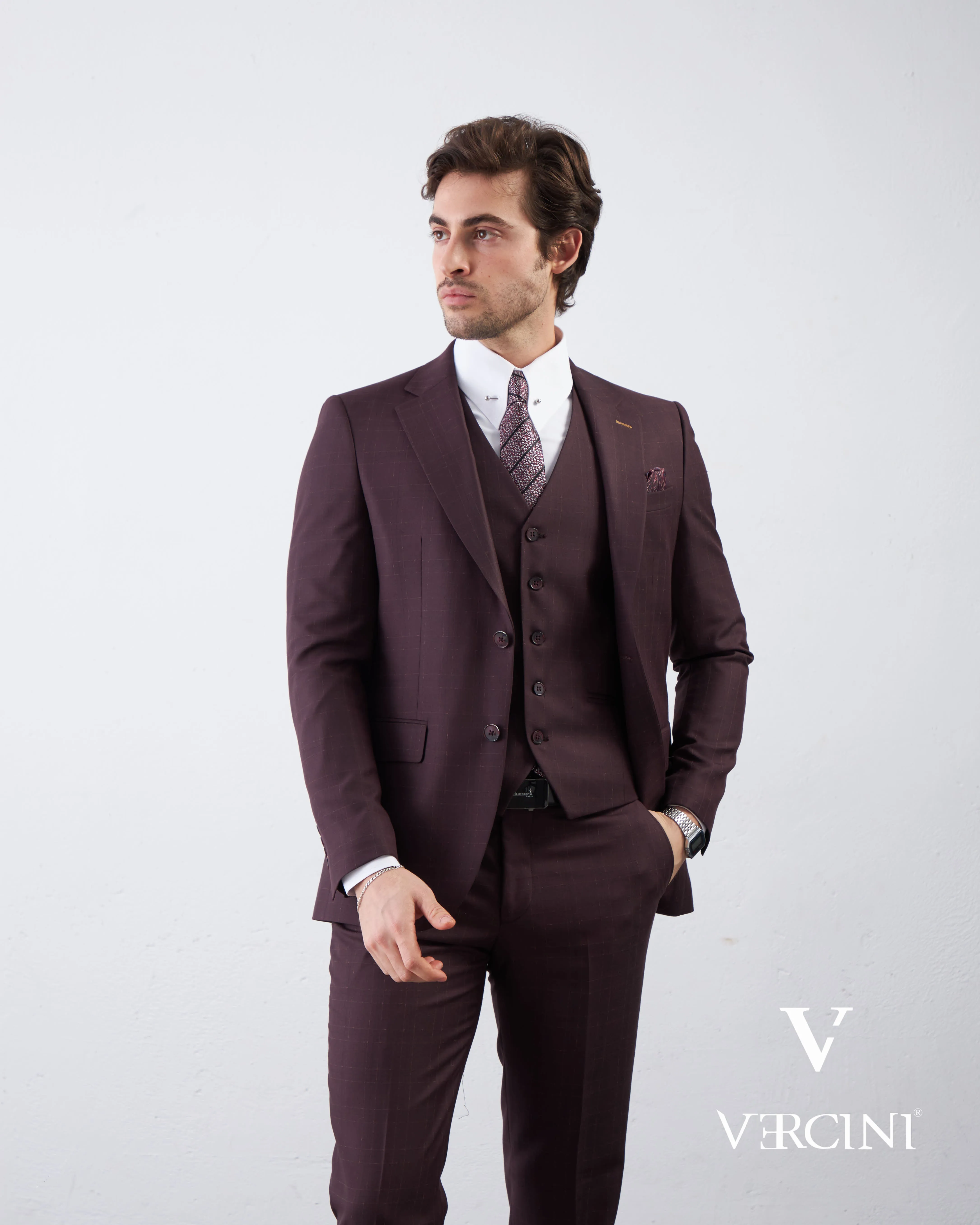 Graphite Gridlock Prestige Men's Suit By Vercini