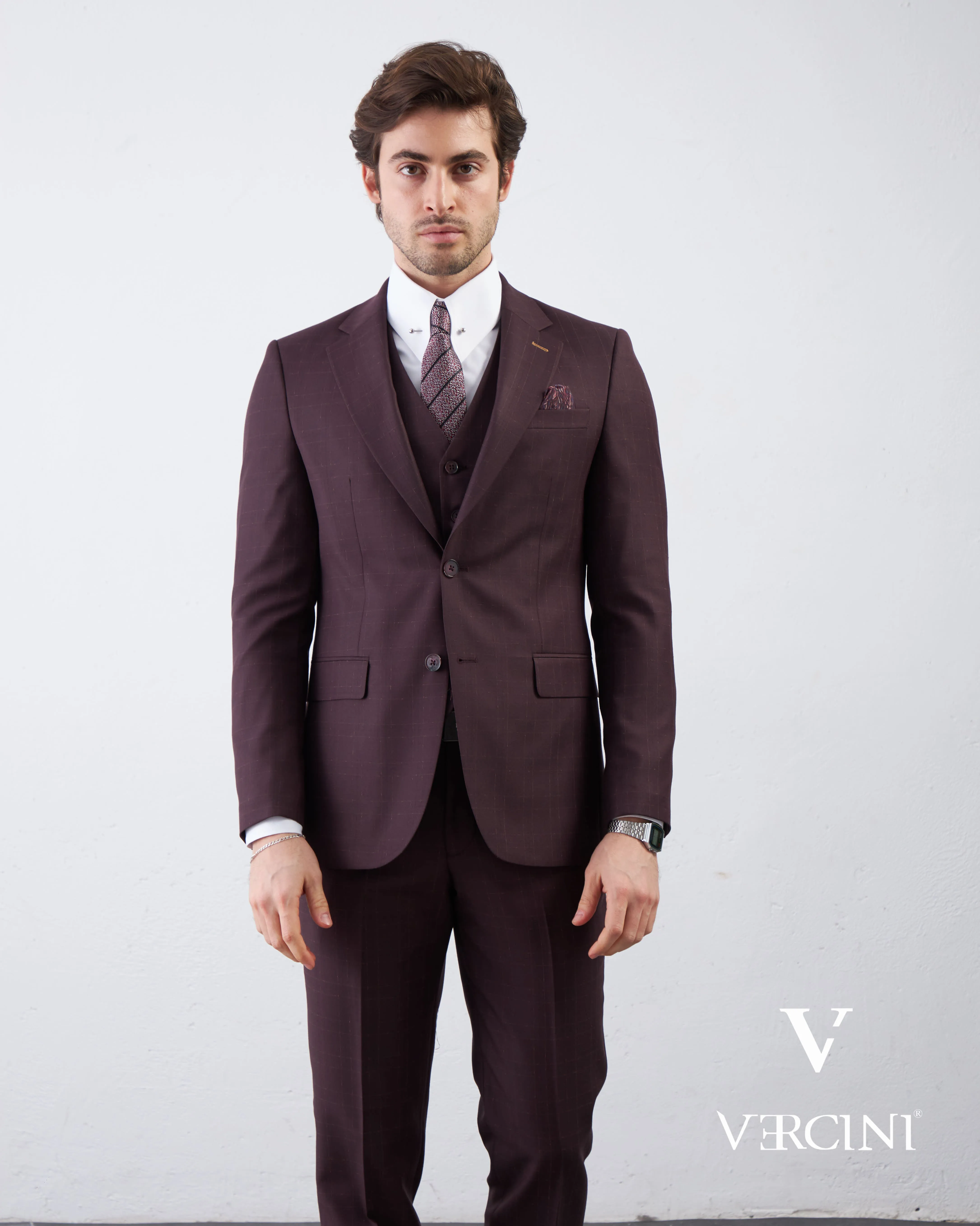 Graphite Gridlock Prestige Men's Suit By Vercini