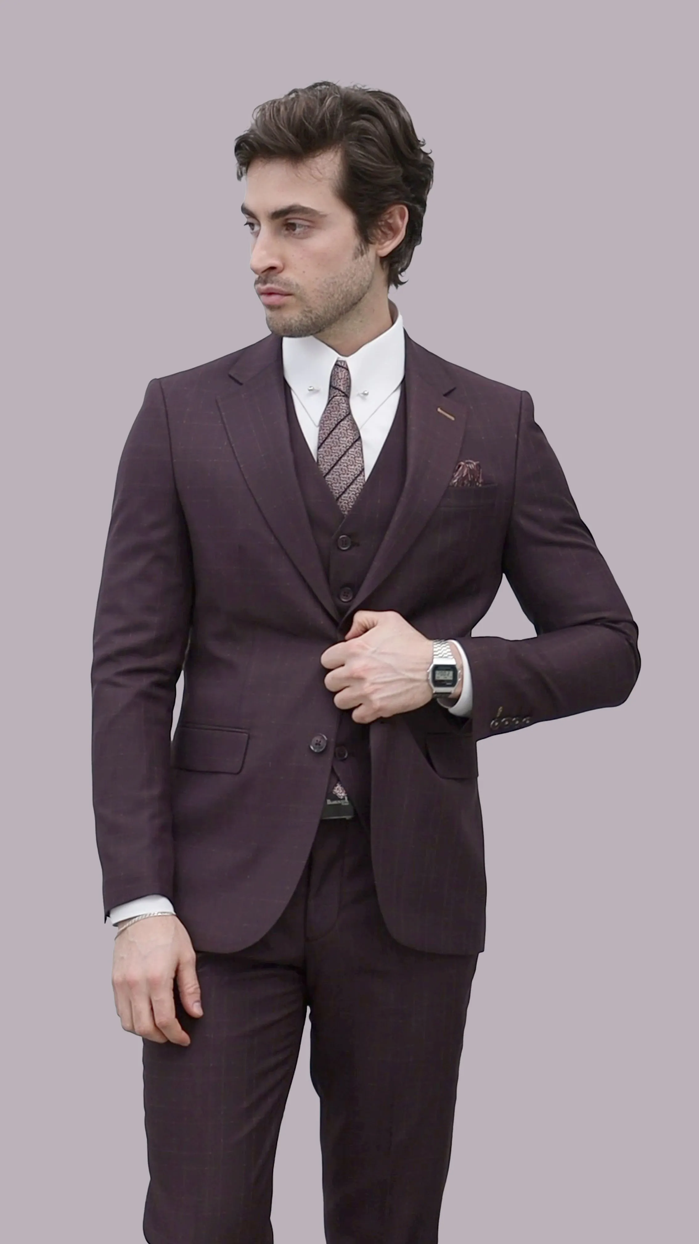 Graphite Gridlock Prestige Men's Suit By Vercini