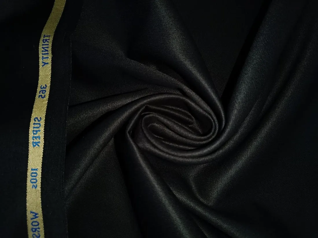 Heavy weight premium Suiting Fabric 58" wide JET BLACK TWILL WEAVE [13059]