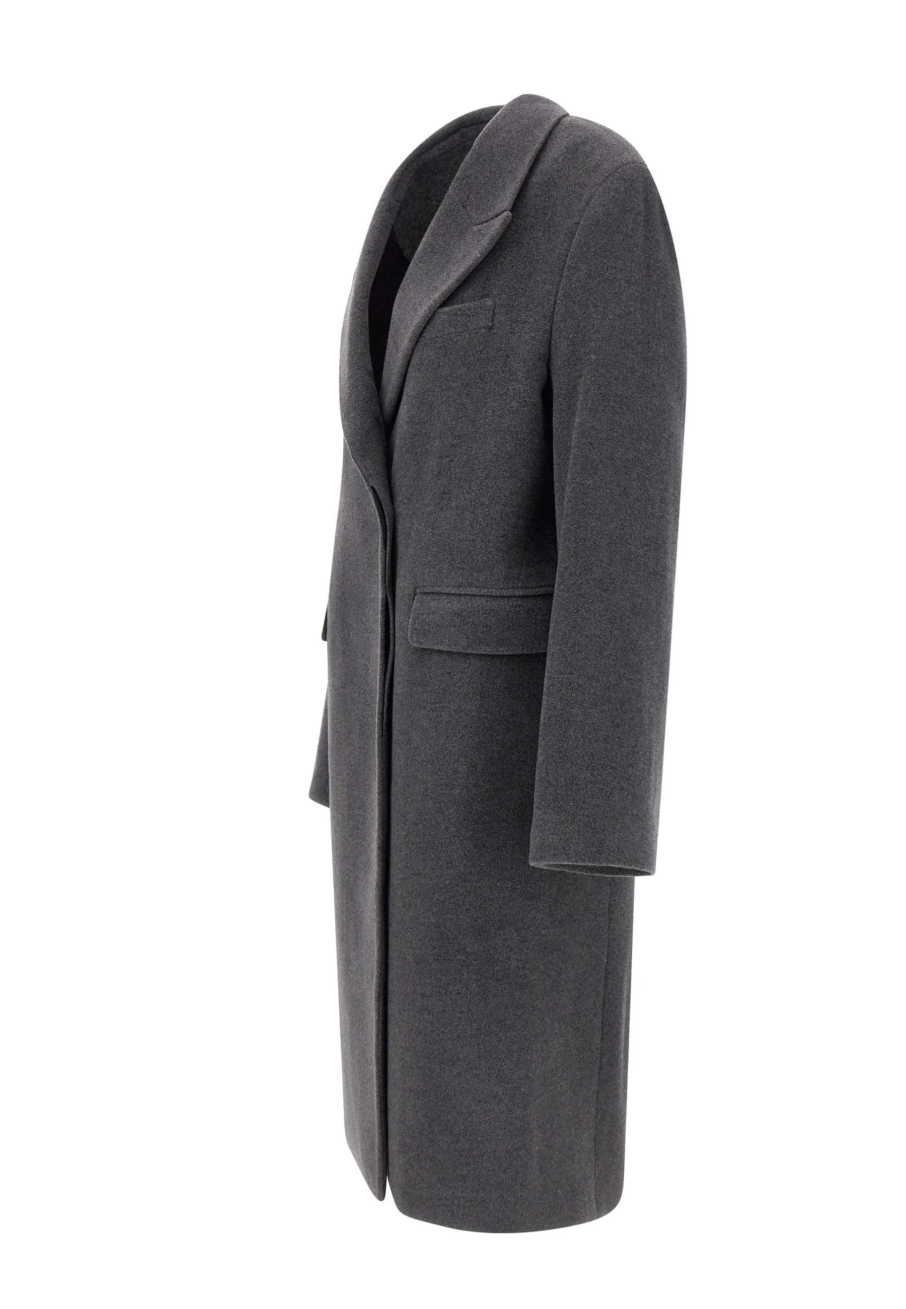 Heavy Wool Coat in Anthracite Grey