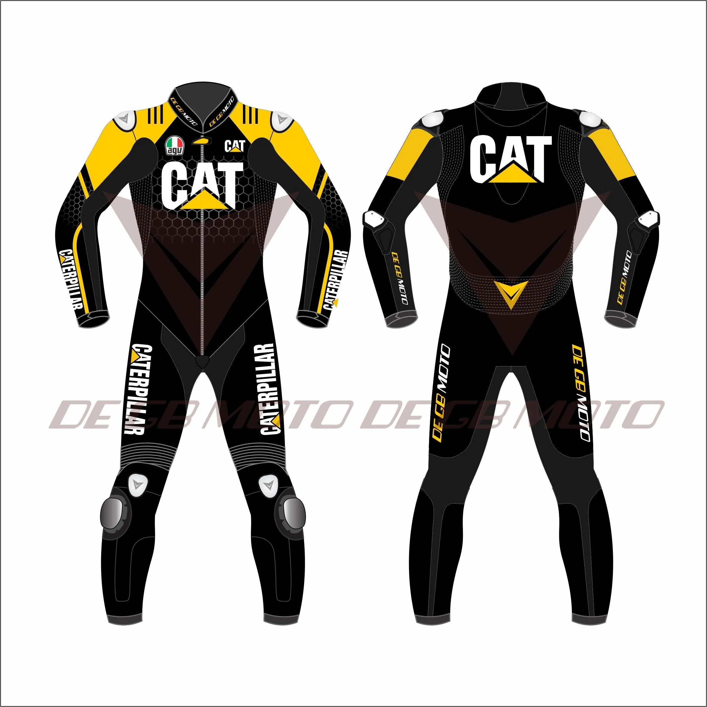 JACK MILLER CATERPILLAR THRILLER Motorbike Racing Leather Suit