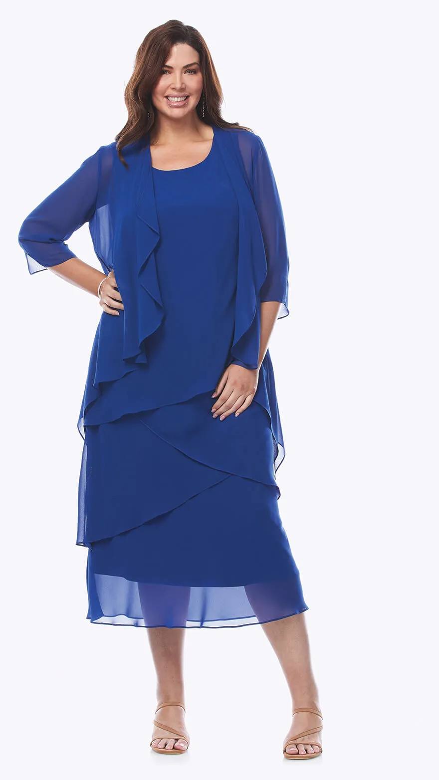 Layla Jones Layered Chiffon Dress (many Colours)