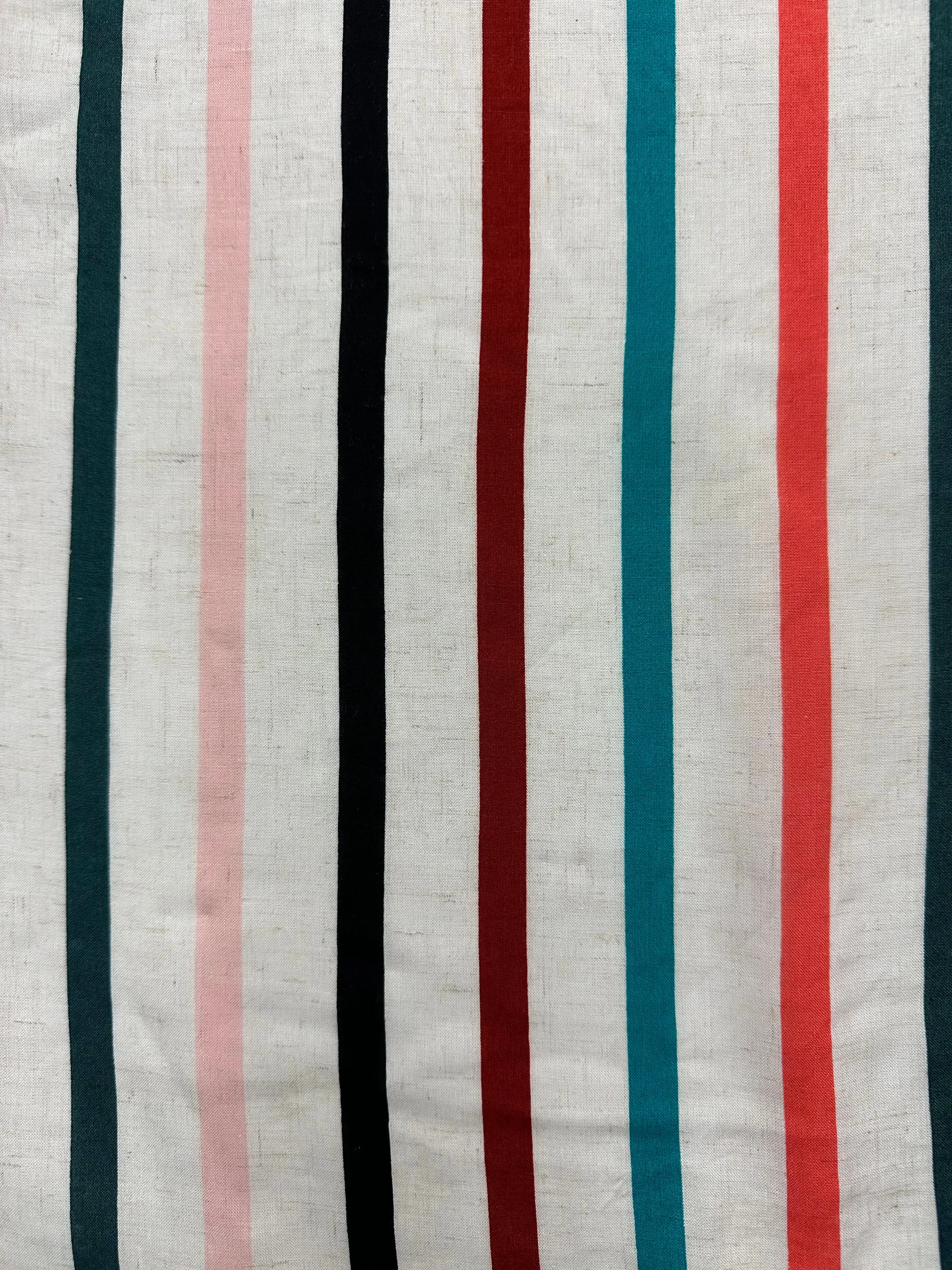 Natural Rayon Multi Color Print Stripe Shirting Fabric