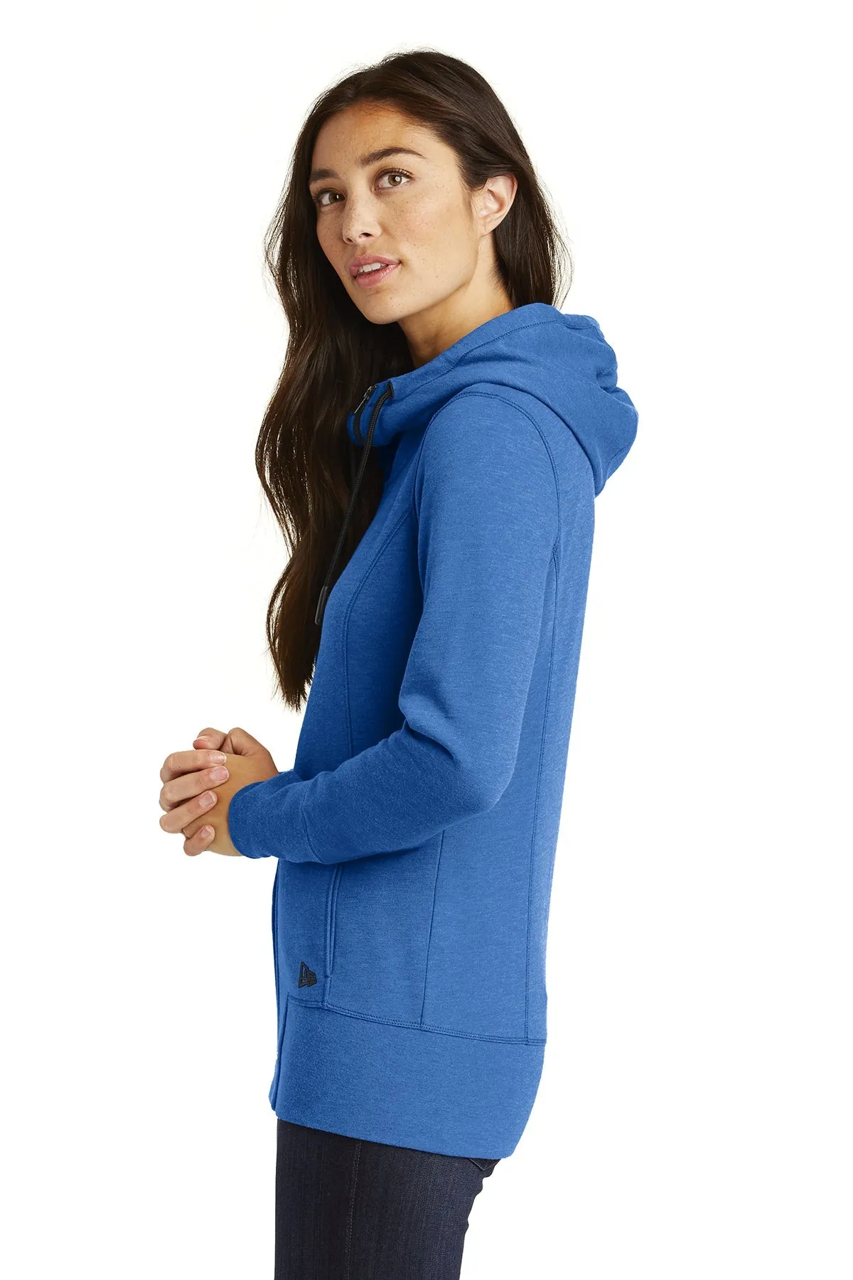 New Era Ladies Tri Blend Fleece Custom Zip Hoodies, Royal Heather