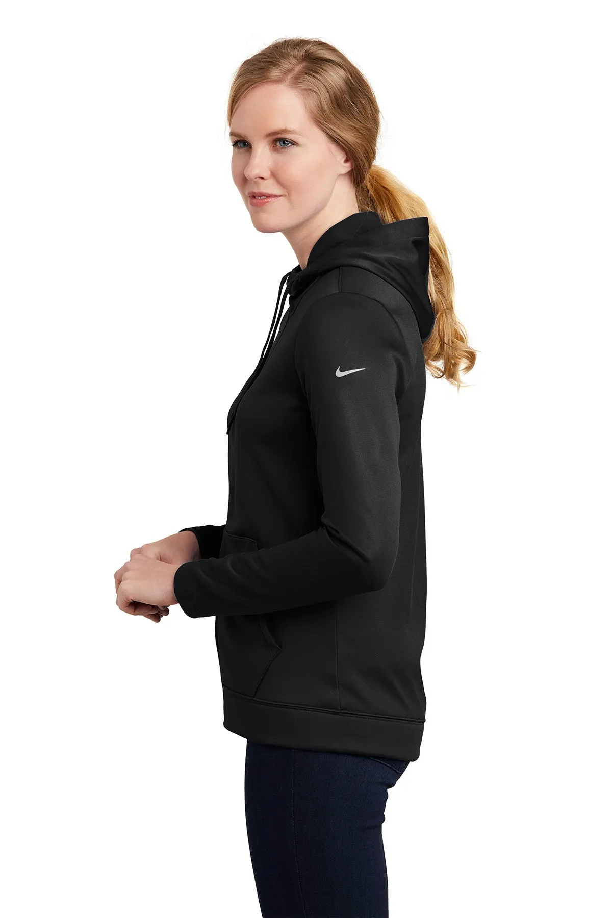 Nike Ladies ThermaFIT Customized Zip Hoodies, Black