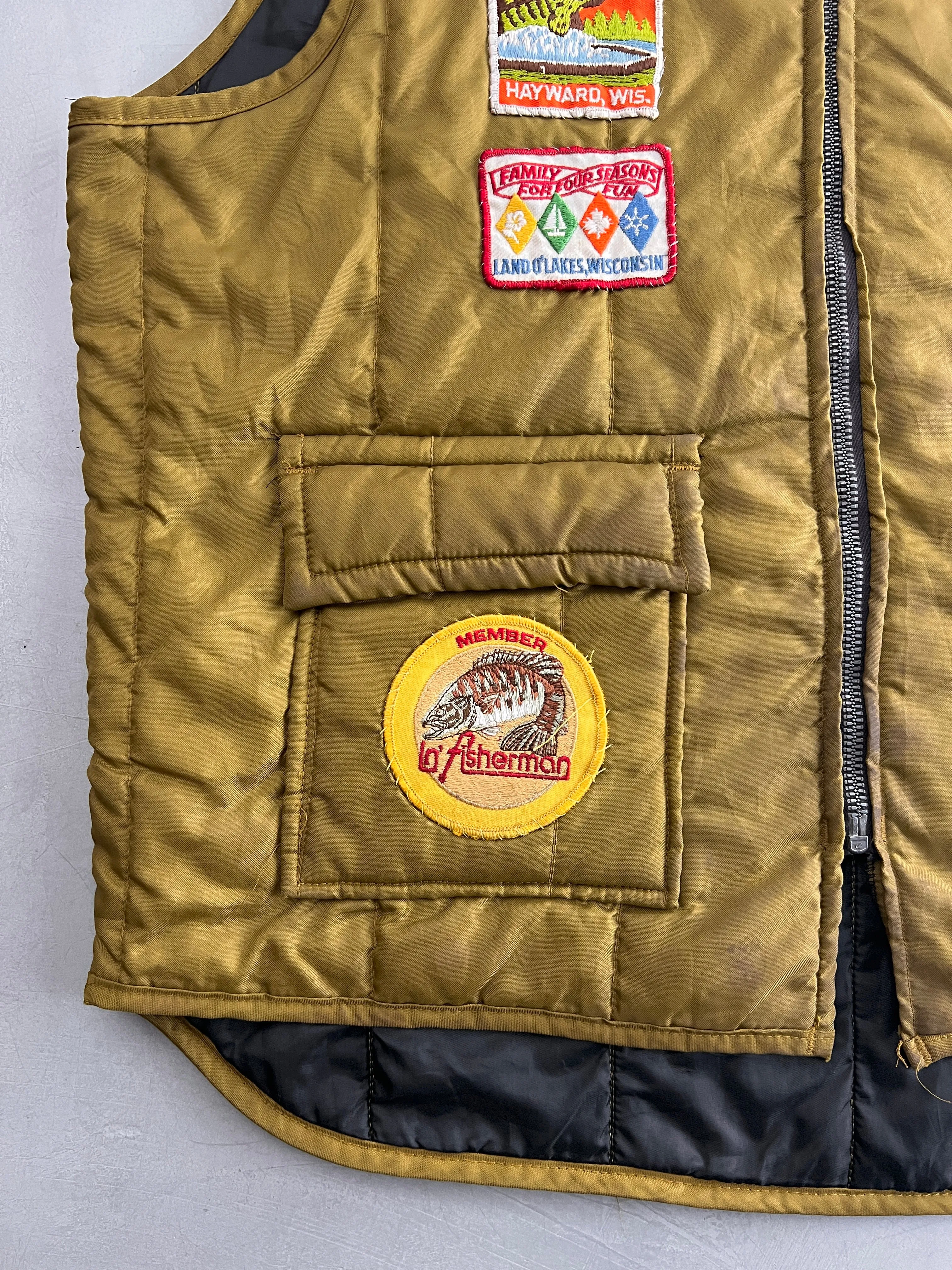 Patched Fishing Down Vest [L]