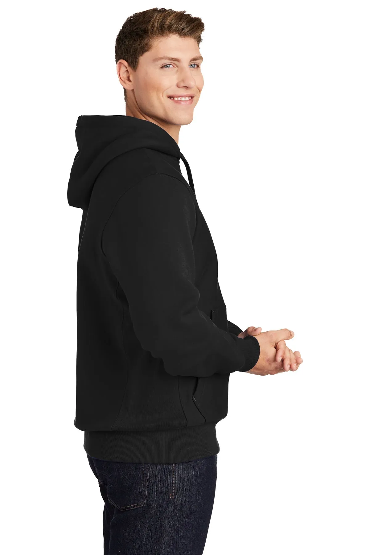 Sport-Tek Super Heavyweight Pullover Branded Hooded Sweatshirts, Black