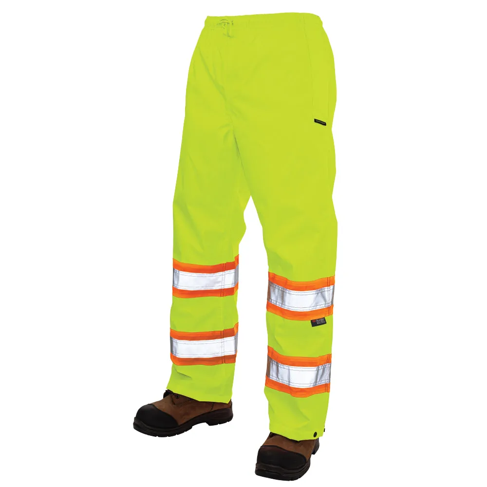 Tough Duck Hi-Vis ANSI Class E - Pull-On Ripstop Safety Rain Pant - S374