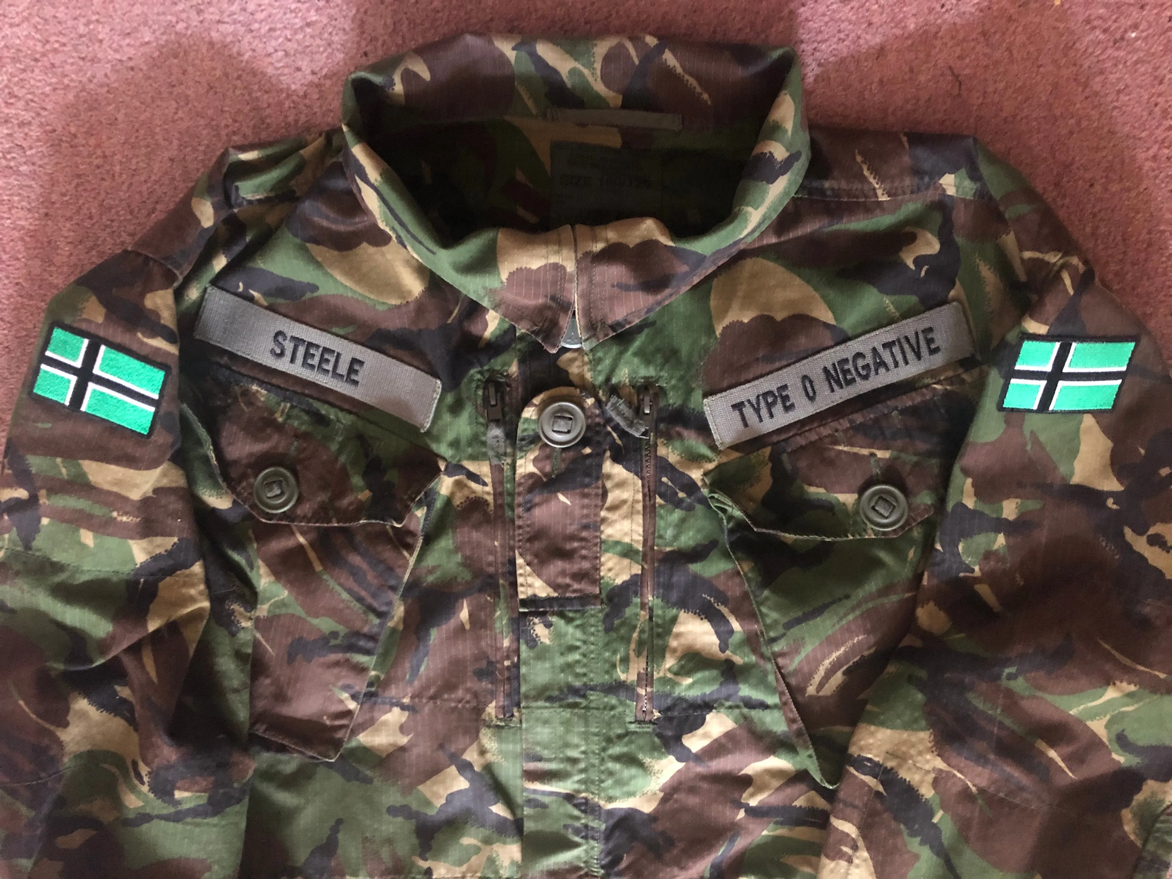 Type O Negative Vinnland Army Camouflage Woodland DPM Jacket Pete Steele Bloody Kisses