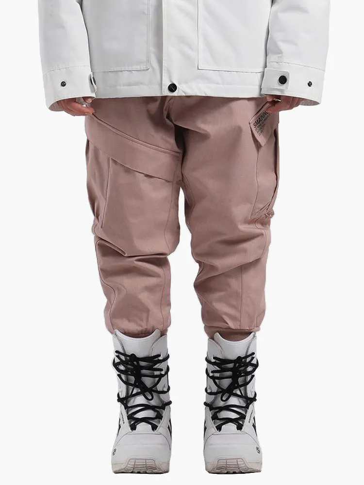 unisex pink Waterproof, warm, loose, thin, breathable and wear-resistant hip-hop double-board snowboard pants