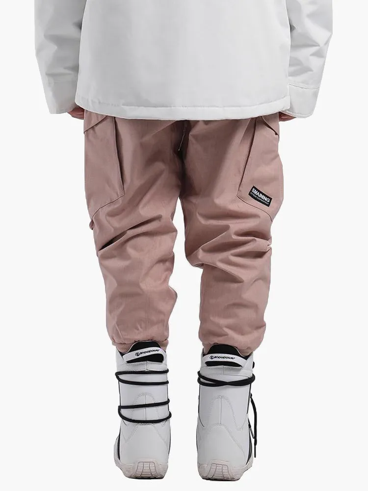 unisex pink Waterproof, warm, loose, thin, breathable and wear-resistant hip-hop double-board snowboard pants